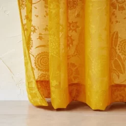 1pc Sheer Idris Printed Burnout Window Curtain Panel Gold - Opalhouseâ„¢ Designed With Jungalowâ„¢