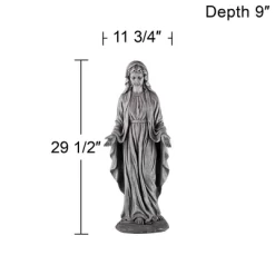 John Timberland Virgin Mary Statue Sculpture Decor Outdoor Garden Front Porch Patio Yard Outside Home Balcony Gray Stone Finish Ceramic 29" Tall -Northlight Store GUEST 53a9a68b 5d67 4bd6 80a2 d0c43c965db8