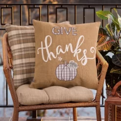 18.5"x18.5" Indoor Thanksgiving Give Thanks Square Throw Pillow - Pillow Perfect 6 18.5"x18.5" Indoor Thanksgiving Give Thanks Square Throw Pillow - Pillow Perfect -Northlight Store GUEST 53be06d1 318f 4a59 a53a e470ed551fa1