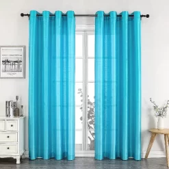 Kate Aurora Montauk Accents 2 Piece Turquoise Blue Lightweight Sheer Grommet Top Window Curtain Panels -Northlight Store GUEST 53dd01af 6b17 4659 a9df 38a3d360819d