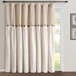Home Boutique Linen Button Window Curtain Panel Linen Single 100x84