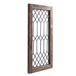 Wood Framed Metal Grate Wall Decor Brown - StyleCraft