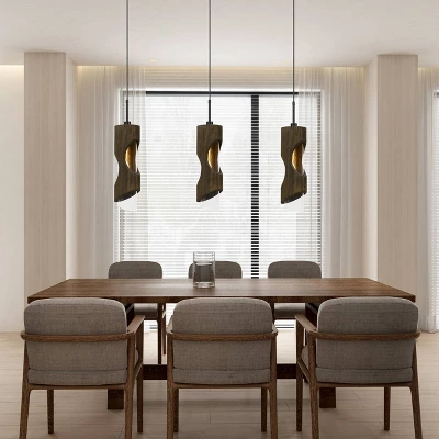 6" X 6" Wood Zamora Pendant With Clear Glass Shade Dark Brown - Cal Lighting 1 6" X 6" Wood Zamora Pendant With Clear Glass Shade Dark Brown - Cal Lighting