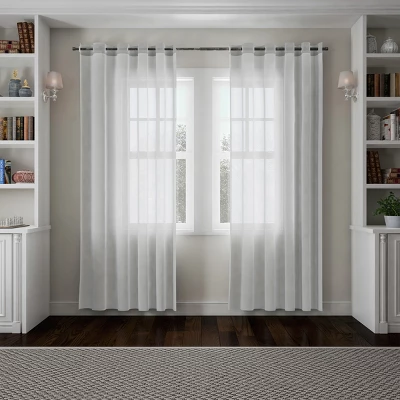 Hastings Home 1" X 48-84" Curtain Rod With Decorative End Cap Style Finials And Hardware For Home Décor In Bedroom & Kitchen - Black 2 Hastings Home 1" X 48-84" Curtain Rod With Decorative End Cap Style Finials And Hardware For Home Décor In Bedroom & Kitchen - Black - Image 2