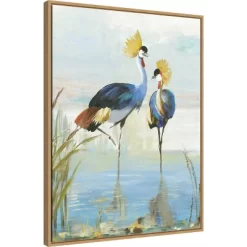 22" X 30" Heron Pairing By Aimee Wilson Framed Canvas Wall Art Light Brown - Amanti Art