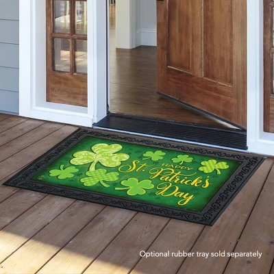Briarwood Lane Lucky Shamrocks St. Patrick's Day Doormat Clovers Indoor Outdoor 30" X 18" 2 Briarwood Lane Lucky Shamrocks St. Patrick's Day Doormat Clovers Indoor Outdoor 30" X 18" - Image 2