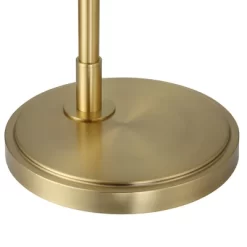 Possini Euro Design Modern Arc Floor Lamp Standing 62 1/2" Tall Warm Gold Offset Arm White Linen Drum Shade For Living Room Reading Family Bedroom -Northlight Store GUEST 5a927ca2 2552 4b3b 8acc 2dcb5a88678b