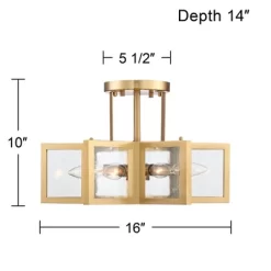 Possini Euro Design Casa Star Modern Ceiling Light Semi Flush Mount Fixture 16" Wide Warm Brass 6-Light Clear Glass For Bedroom Kitchen Living Room -Northlight Store GUEST 5c0b3116 7e4d 4961 93f4 b249f0d41d17