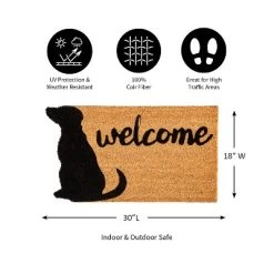 Evergreen Dog Welcome Shaped Indoor Outdoor Natural Coir Doormat 1'4"x2'4" Brown -Northlight Store GUEST 5c39028f 5ef2 4863 85cd 885a335cc5d1