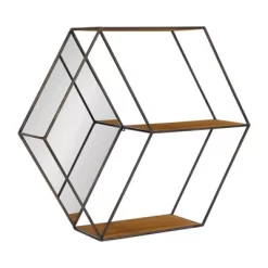 26" X 7" X 23" Lintz Hexagon Shelves With Mirror - Kate & Laurel All Things Decor 10 26" X 7" X 23" Lintz Hexagon Shelves With Mirror - Kate & Laurel All Things Decor -Northlight Store GUEST 5c86e072 1e7d 4d45 ad04 36c3f0729a96
