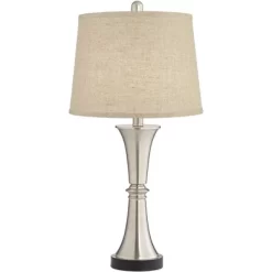 360 Lighting Seymore Modern Table Lamps 26" High Set Of 2 With USB Port Silver LED Touch On Off Burlap Linen Drum Shade For Bedroom Living Room Desk -Northlight Store GUEST 5d5469cd 7d32 4a62 ae2a 041d4419830c