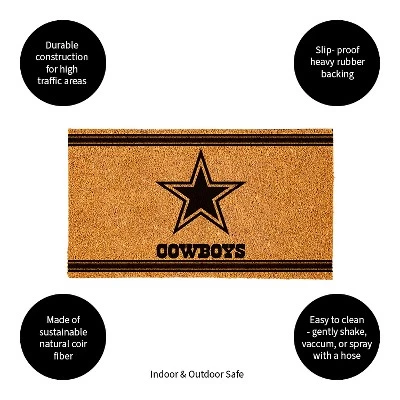 Evergreen Dallas Cowboys Logo Turf Mat, Brown- 28 X 16 Inches Indoor Outdoor Doormat 3 Evergreen Dallas Cowboys Logo Turf Mat, Brown- 28 X 16 Inches Indoor Outdoor Doormat - Image 3