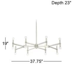 Possini Euro Design Marya Brushed Nickel Chandelier 37 3/4" Wide Modern 16-Light Fixture For Dining Room House Foyer Kitchen Island Entryway Bedroom -Northlight Store GUEST 5f42d421 ade8 42b7 8c6a 4050b2086f75