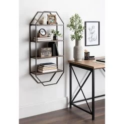 Adela Wood/Metal Decorative Wall Shelf - Kate & Laurel All Things Decor -Northlight Store GUEST 6276b463 641a 430a b9ee b6353793d6e6