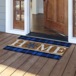 Snowflake Home Coir Winter Doormat 30" X 18" Indoor Outdoor Briarwood Lane