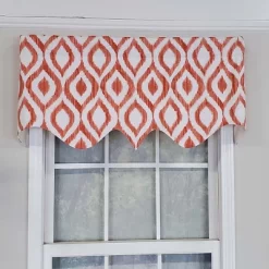 RLF Home Zamya Regal Window Treatment Premium Quality Valance 3" Rod Pocket 50" X 17" Tangerine