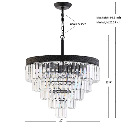 20" Wyatt Crystal Chandelier (Includes Energy Efficient Light Bulb) Bronze - JONATHAN Y 3 20" Wyatt Crystal Chandelier (Includes Energy Efficient Light Bulb) Bronze - JONATHAN Y - Image 3