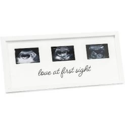 Wood Sonogram Picture Photo Frame For 3 Ultrasound Keepsake 2.5"x3.75" Photo Tabletop / Wall, White 17"x7.5"x0.5" -Northlight Store GUEST 650418ac 38d8 49fd 883a 1dd65af3fa1d