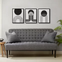 3pc Cosmic Curl Framed Wall Canvas Set Black/Taupe - Urban Habitat -Northlight Store GUEST 65e94dd9 b939 48d9 94f5 6ca018b08be6