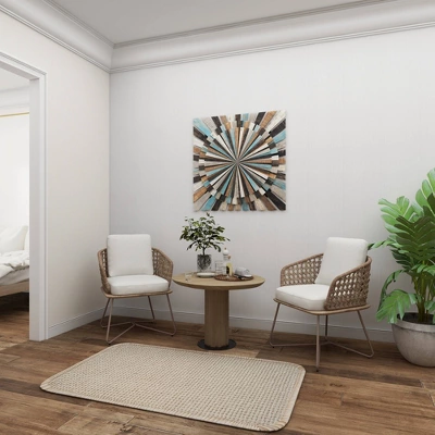 Wood Starburst Handmade Carved Wall Decor - Olivia & May 11 Wood Starburst Handmade Carved Wall Decor - Olivia & May - Image 11