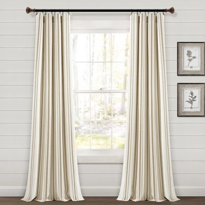 Home Boutique Farmhouse Stripe Yarn Dyed Cotton Window Curtain Panels Neutral 42X84 Set 1 Home Boutique Farmhouse Stripe Yarn Dyed Cotton Window Curtain Panels Neutral 42X84 Set