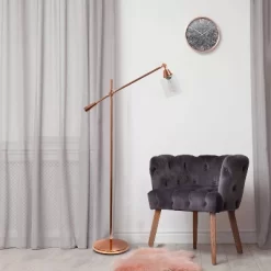 Swing Arm Floor Lamp With Glass Cylindrical Shade Rose Gold - Lalia Home -Northlight Store GUEST 6b41ddaf d9e8 423d 935f a4ad079bb254