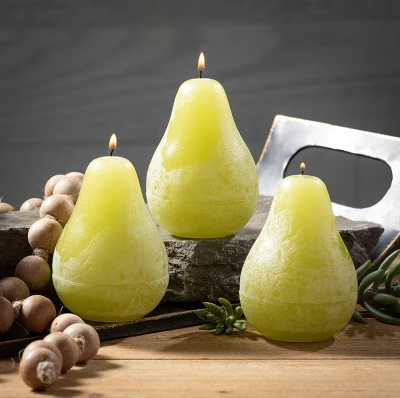 Green Grape Pear Candles - Set Of 3 2 Green Grape Pear Candles - Set Of 3 - Image 2