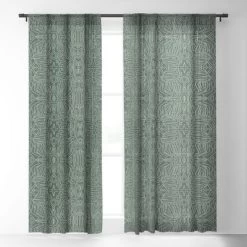 Marta Barragan Camarasa Abstract Pattern Linear Stroke Single Panel Sheer Window Curtain - Deny Designs