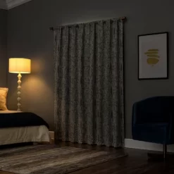 Aubry Shimmering Floral Blackout Back Tab Curtain Panel - Scott Living