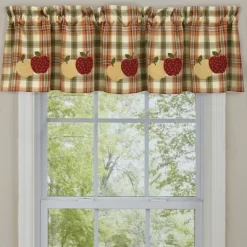 Park Designs Apple Lined Valance - 60''L - Red