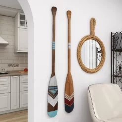 Set Of 2 Wood Paddle Novelty Canoe Oar Wall Decors With Arrow And Stripe Patterns - Olivia & May -Northlight Store GUEST 6f3d0cfe 9f71 4036 a582 bffbc7e099c9