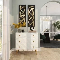 Set Of 2 Metal Abstract Dimensional Wall Decors With Wood Backing Gold - Olivia & May 29 Set Of 2 Metal Abstract Dimensional Wall Decors With Wood Backing Gold - Olivia & May -Northlight Store GUEST 6f536456 d4a4 4c13 bd68 5d31c92130b7