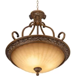 Kathy Ireland Sterling Estate Golden Bronze Pendant Chandelier 26 1/2" Wide Rustic Champagne Bowl Shade 3-Light Fixture For Dining Room Kitchen Island 11 Kathy Ireland Sterling Estate Golden Bronze Pendant Chandelier 26 1/2" Wide Rustic Champagne Bowl Shade 3-Light Fixture For Dining Room Kitchen Island -Northlight Store GUEST 706706a2 27d1 4081 976d a8f40b5ff410