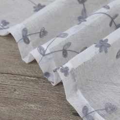 Trinity Sheer Curtains Leaves Embroidered Kitchen Curtains Rod Pocket Faux Linen Textured Window Treatments, Set Of 2 -Northlight Store GUEST 714a0c55 c999 474d 9fd3 1bde8eba5ce6