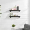 24" Set Of 2 Floating Wall Decor Display Ledge Shelves Black - Danya B.