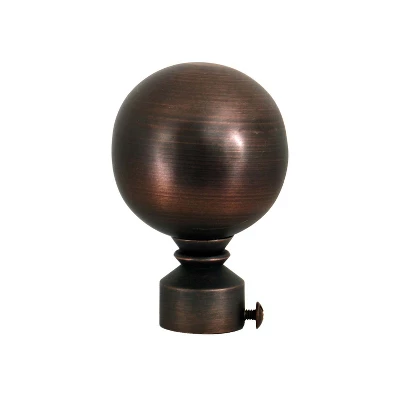 LX01 Ball Finial Adjustable Steel Rod Set 1" Diameter Antique Bronze/Brown By Versailles 2 LX01 Ball Finial Adjustable Steel Rod Set 1" Diameter Antique Bronze/Brown By Versailles - Image 2