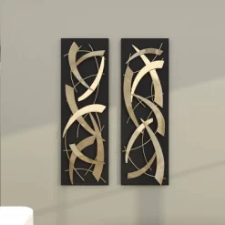 Set Of 2 Metal Abstract Dimensional Wall Decors With Wood Backing Gold - Olivia & May 26 Set Of 2 Metal Abstract Dimensional Wall Decors With Wood Backing Gold - Olivia & May -Northlight Store GUEST 7667062d 93de 4fd4 a70b dc3d621fa1c9