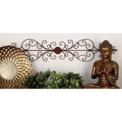 Rustic Metal Ornamental Wall Decor Light Brown - Olivia & May