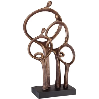 Kensington Hill Abstract Family 19 1/4" High Bronze Sculpture Home Decor For Living Room Dining Bathroom Bedroom Office End Table Book-Shelf Brown 4 Kensington Hill Abstract Family 19 1/4" High Bronze Sculpture Home Decor For Living Room Dining Bathroom Bedroom Office End Table Book-Shelf Brown - Image 4