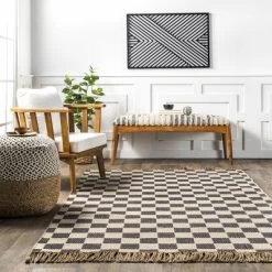 NuLOOM Connie Checkered Wool/Jute Tasseled Area Rug 16 NuLOOM Connie Checkered Wool/Jute Tasseled Area Rug -Northlight Store GUEST 784bcfd0 0957 4ad7 a605 9a4e56dbb94c