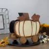 Northlight 10.5" Fall Harvest Wooden Pumpkin Cart Tabletop Decoration