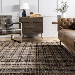 NuLOOM Danica Hand Woven Plaid Jute Area Rug -Northlight Store GUEST 7c1f310c ec28 4ebb ae7f db587637c2b0