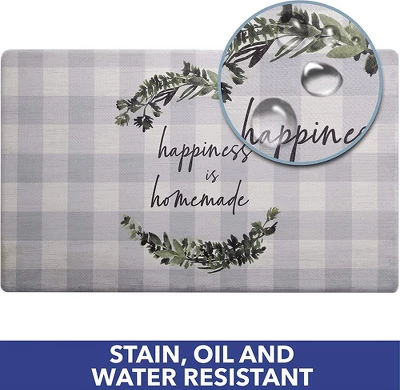 J&V TEXTILES Anti Fatigue Kitchen Mat Cushioned Anti Fatigue, Non Slip Waterproof Mat Standing Desk, 20x36x1/2 Inches (Happy Is Homemade) 1 J&V TEXTILES Anti Fatigue Kitchen Mat Cushioned Anti Fatigue, Non Slip Waterproof Mat Standing Desk, 20x36x1/2 Inches (Happy Is Homemade)