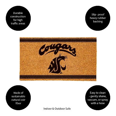 Evergreen Washington State University Logo Turf Mat, Brown- 28 X 16 Inches Indoor Outdoor Doormat 3 Evergreen Washington State University Logo Turf Mat, Brown- 28 X 16 Inches Indoor Outdoor Doormat - Image 3
