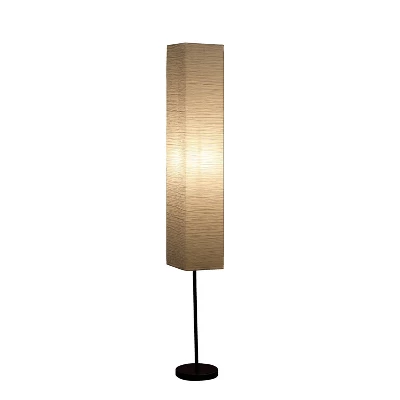 62.5" Traditional Metal Japanese Paper Floor Lamp Black - Ore International 1 62.5" Traditional Metal Japanese Paper Floor Lamp Black - Ore International
