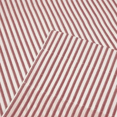 Ellis Curtain Plaza Classic Ticking Stripe Printed 3" Rod Pocket Double Layer Bradford Valance 58" X 15" Brick 2 Ellis Curtain Plaza Classic Ticking Stripe Printed 3" Rod Pocket Double Layer Bradford Valance 58" X 15" Brick - Image 2