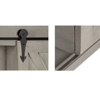 Decorative Wood Wall Storage Cabinet With Vanity Mirror Rustic Gray - Kate & Laurel All Things Decor 1 Decorative Wood Wall Storage Cabinet With Vanity Mirror Rustic Gray - Kate & Laurel All Things Decor