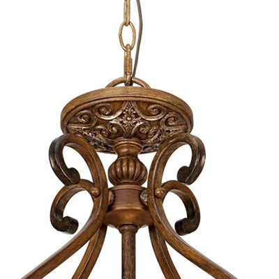 Kathy Ireland Sterling Estate Golden Bronze Pendant Chandelier 26 1/2" Wide Rustic Champagne Bowl Shade 3-Light Fixture For Dining Room Kitchen Island 3 Kathy Ireland Sterling Estate Golden Bronze Pendant Chandelier 26 1/2" Wide Rustic Champagne Bowl Shade 3-Light Fixture For Dining Room Kitchen Island - Image 3