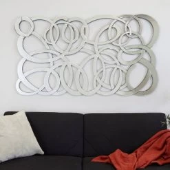 Glass Abstract Wall Mirror Silver - The Novogratz