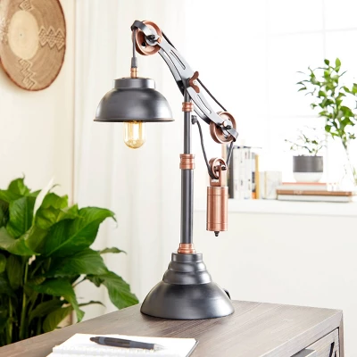 Industrial Metal Desk Lamp Black - Olivia & May 1 Industrial Metal Desk Lamp Black - Olivia & May